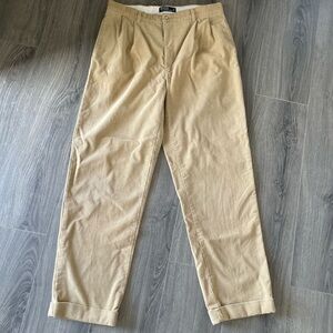 Polo Ralph Lauren Corduroy Pants Beige Men’s Size 36x32 Pleated Cuffed Trousers